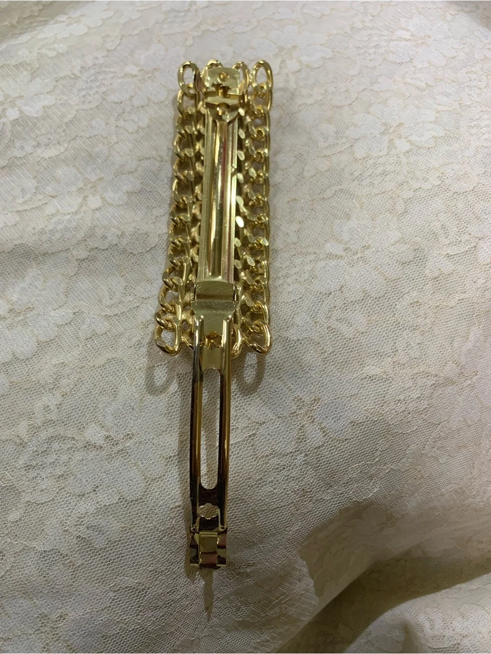 Gold Chain Link French Barrette Hair Clip | Statement Hair Accessory Curb Chain